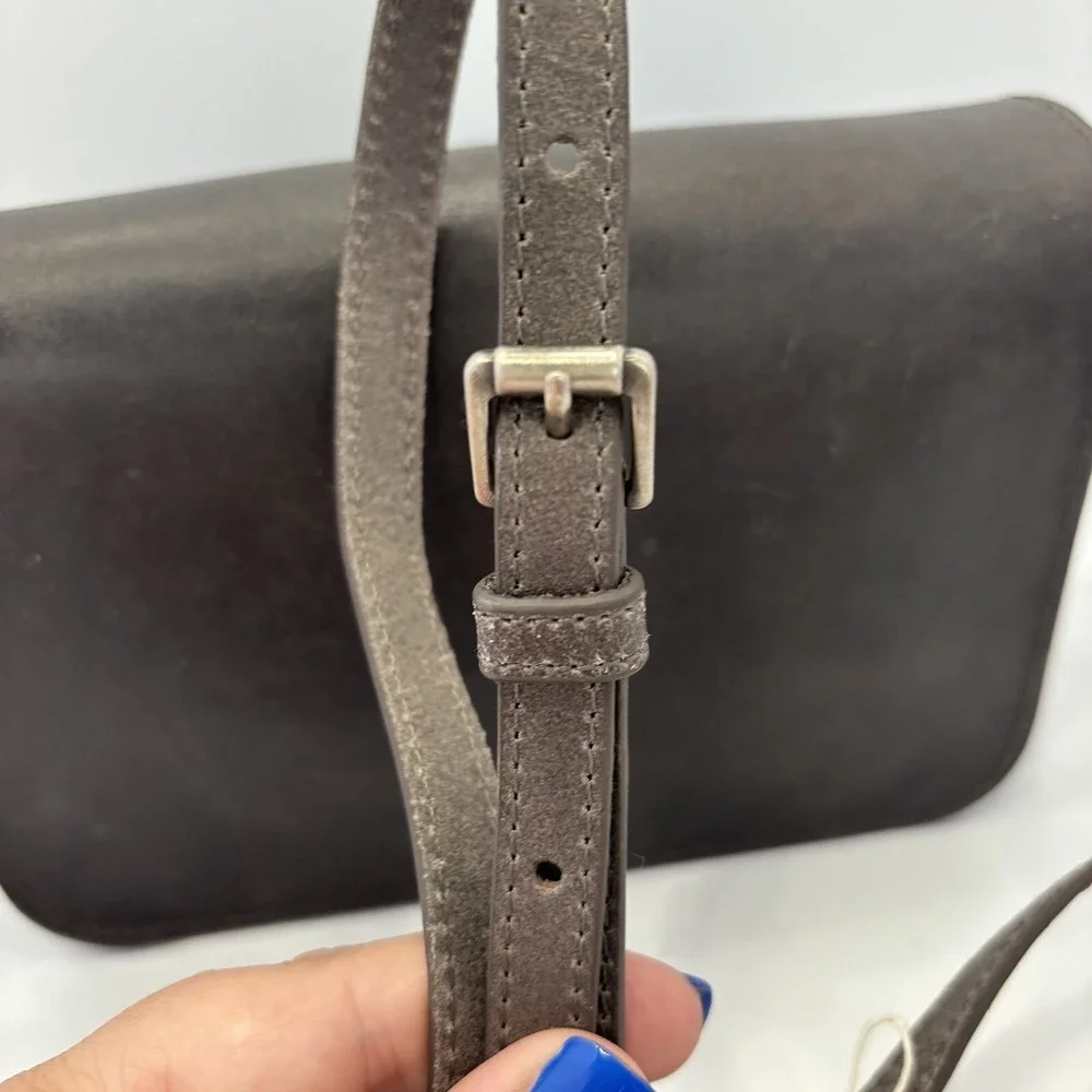 Most Wanted USA Tooled Leather Handcrafted Grey Crossbody Handbag Purse NWT‎